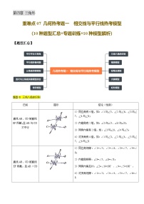 中考数学——几何热考题（一 ）相交线与平行线热考模型(10种题型汇总+专题训练+10种模型解析)(含答案)