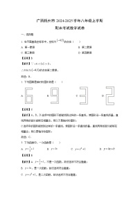 2024~2025学年广西梧州市八年级上学期期末考试数学试卷（解析版）