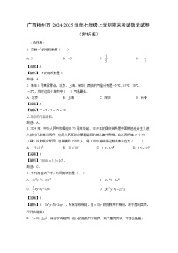 2024~2025学年广西梧州市七年级上学期期末考试数学试卷（解析版）