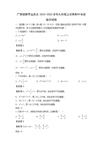2024~2025学年广西桂林市龙胜县九年级上学期期中考试数学试卷（解析版）