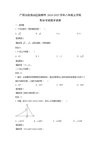 2024~2025学年广西壮族自治区桂林市八年级上学期期末考试数学试卷（解析版）