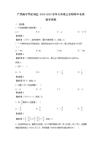 2024~2025学年广西南宁市武鸣区七年级上学期期中考试数学试卷（解析版）