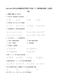 2023-2024学年山东省烟台市芝罘区八年级（下）期中数学试卷（五四学制） (含解析)