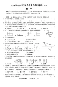 河南省驻马店市确山县部分中学2024-2025学年九年级下期3月联考数学试题及答案