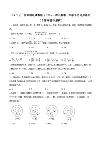 冀教版（2024）七年级下册（2024）第六章 二元一次方程组6.4 三元一次方程组优秀同步练习题
