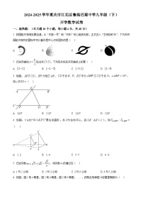 重庆市鲁能巴蜀中学校2024-2025学年下学期开学收心定时作业九年级数学试卷（原卷版+解析版）
