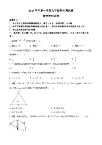浙江省宁波市慈溪市2024-2025学年上学期九年级期末数学试题（原卷版+解析版）