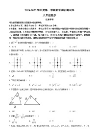 江苏省南通市如东县2024-2025学年上学期八年级数学期末考试试卷 （原卷版+解析版）