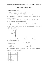 湖北省黄石市黄石港区部分学校2024-2025学年八年级下学期第一次月考 数学试题卷（含解析）