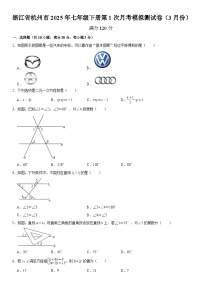 浙江省杭州市2024-2025学年七年级下学期第一次月考模拟测 数学试卷（3月份）（含解析）