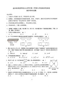 浙江省温州市新希望学校2024-2025学年九年级下学3月月考数学试卷（含答案）