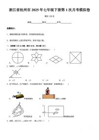 浙江省杭州市2025年七年级下册第一次月考模拟试卷数学