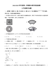 安徽省合肥市庐江县2024-2025学年九年级上学期1月期末考试数学试题（原卷版+解析版）