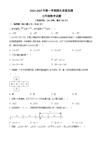 福建省龙岩市长汀县2024-2025学年上学期期末考试七年级数学试题 （原卷版+解析版）
