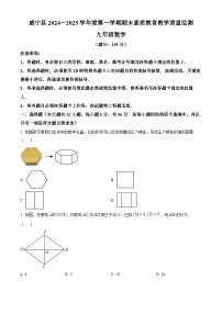 贵州省毕节市威宁县2024-2025学年上学期期末素质教育教学质量监测 九年级数学（原卷版+解析版）