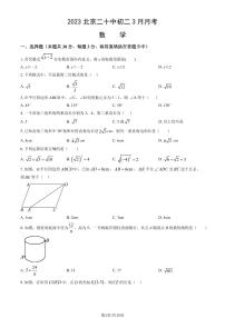 2023北京二十中初二下3月月考数学（教师版）试卷
