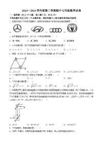 汉阳区2023-2024学年下学期期中七年级数学试题（word版含答案）