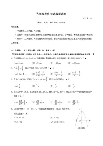 【2025年上海九年级数学一模】2025届上海市黄浦区九年级数学一模试卷与答案