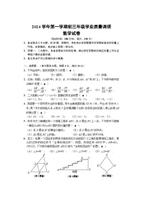 【2025年上海九年级数学一模】2025届上海市闵行区九年级数学一模试卷与答案