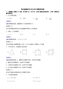 四川省雅安市2024年中考数学试卷含真题解析