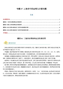 热点题型 专题07 三角形中的证明与计算问题（4类题型）-2025年中考数学二轮热点题型归纳与变式专练（全国通用）