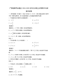 广西桂林市永福县2024-2025学年九年级上学期期中考试数学试卷（解析版）