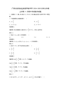 广西壮族自治区贵港市桂平市2024-2025学年九年级上学期11月期中考试数学试卷（解析版）