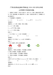 广西壮族自治区柳州市柳北区2024-2025学年九年级上学期期中考试数学试卷（解析版）