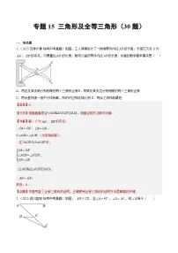 2023年全国中考数学真题分类汇编：专题15 三角形及全等三角形（共30题）（解析版）