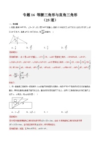 2023年全国中考数学真题分类汇编：专题16 等腰三角形与直角三角形（共25题）（解析版）