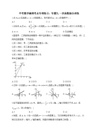 中考数学高频考点专项练习：专题9 一次函数综合训练及答案