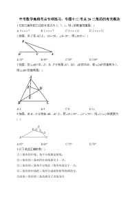 中考数学高频考点专项练习：专题13 考点26 三角形的有关概念及答案