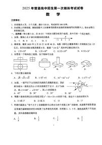2025年周口市西华县九年级中考第一次模拟考试数学试卷及答案