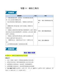 专题16 相似三角形（中考高频题型归纳与训练）-备战2025年中考数学真题题源解密（山东专用）(原卷版+解析版)