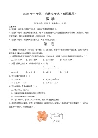 2025年中考第一次模拟考试题：数学（全国通用 ）（原卷版）