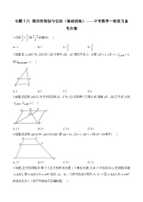 中考数学一轮复习备考专题16： 图形的相似与位似（基础训练）