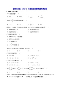 华东师大版（2024）七年级上册数学期中测试卷（含答案解析）
