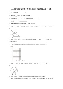 2025届江苏省镇江市中考数学适应性仿真模拟试卷合集2套（含解析）