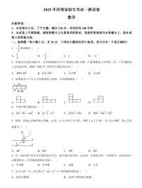 2025年河南省信阳市息县九年级中考一模数学试题及答案