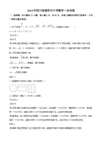 精品解析：2024年四川省绵阳市中考数学一诊试题（解析版）
