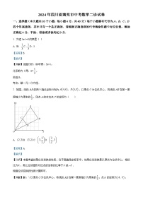 精品解析：2024年四川省南充市中考数学二诊试题（解析版）