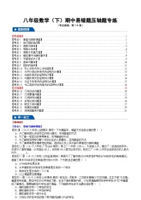 2024-2025学年苏科版（2012）八年级数学（下）期中易错题压轴题专练（含答案）