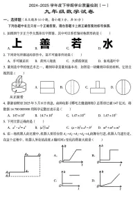 湖北武汉东西湖区 2024-2025学年九年级下学期3月月考数学试题+答案