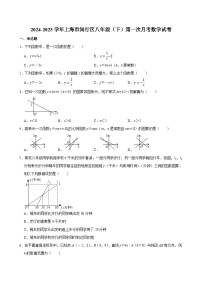 2024-2025学年上海市闵行区八年级（下）第一次月考数学试卷 （含解析）