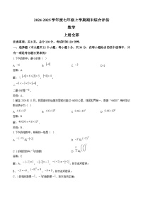 河北省廊坊市2024-2025学年七年级上学期12月期末考试数学试卷(含解析)