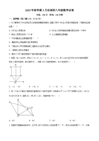江苏省淮安市金湖县2024-2025学年八年级下学期3月月考数学试题（原卷版+解析版）