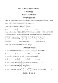 相似三角形的常考题型（9大热考题型）（原卷版）-中考数学二轮专题练习