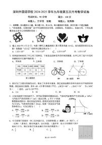 深圳外国语学校2025年九年级下学期第五次月考数学试卷+答案