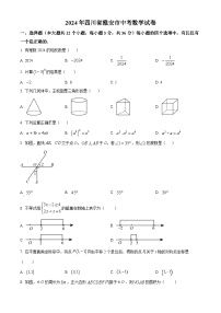 精品解析：2024年四川省雅安市中考数学试题 （原卷版）