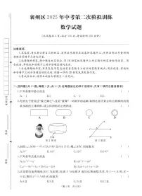 湖北襄阳襄州区2025年九年级中考第二次模拟训练数学试题（含答案）